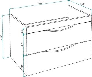 Тумба под раковину Bellezza Санриса 80см белый 00000010186